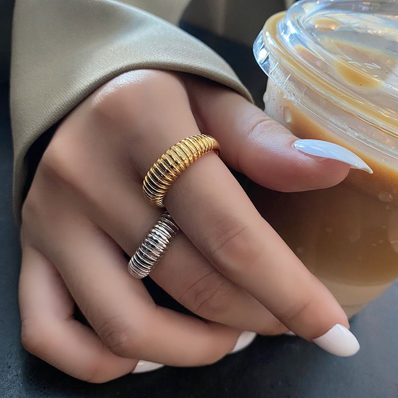HK Spiral Texture Open Ring