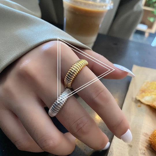 HK Spiral Texture Open Ring