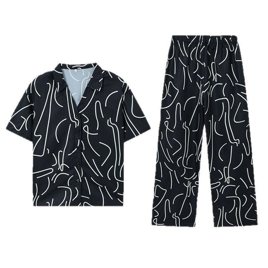 Short Sleeve Printed Two-Piece Set
