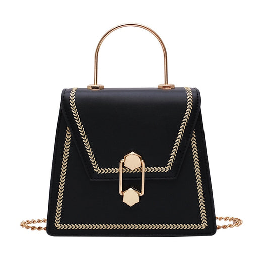 Metal Handle Chic Handbag