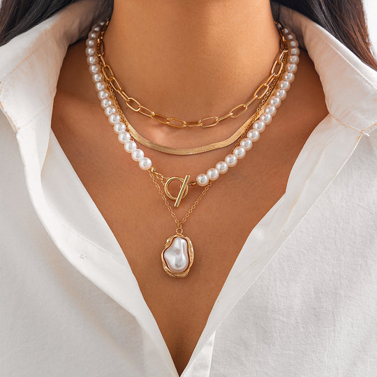 Orbit Pearl Multi-Layer Necklace