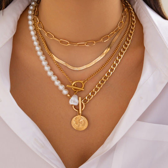 Orbit Pearl Multi-Layer Necklace