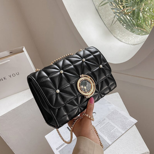 Luxe Lattice Chain Shoulder Bag