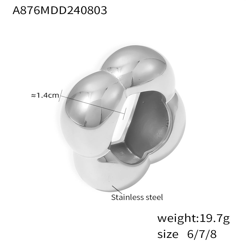 Hollow Blossom Geometric Ring