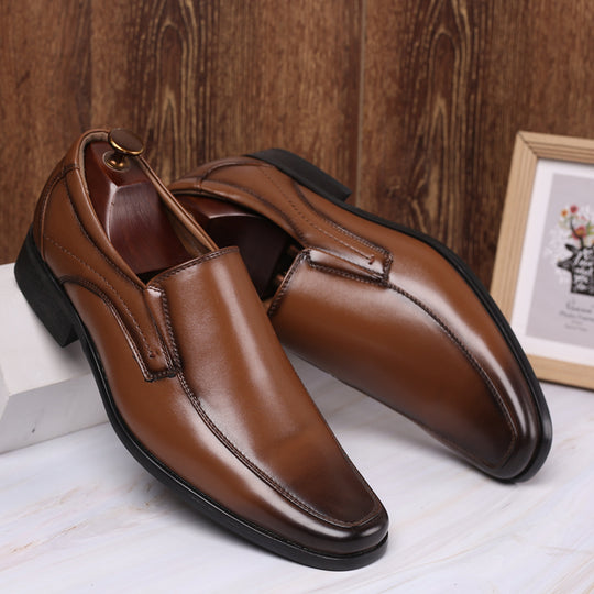 KuroSquare Polished Leather Slip-Ons – Japanese Style Men’s Shoes