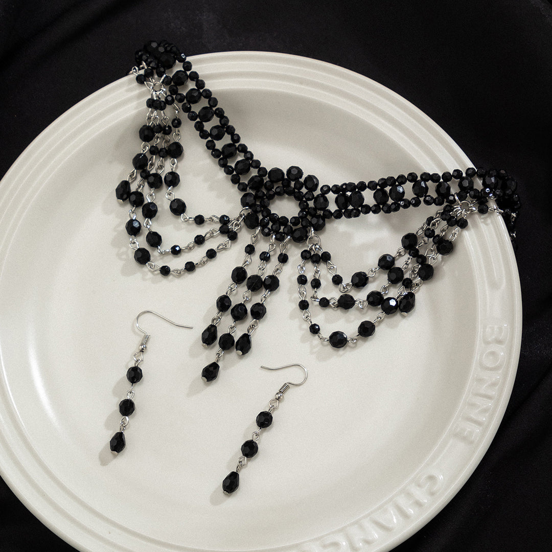 Gothic Beaded Crystal Choker Set