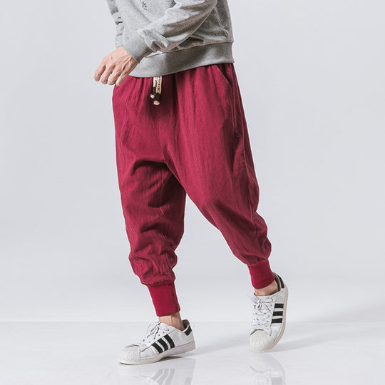 Men’s Linen Loose Bun Leg Pants