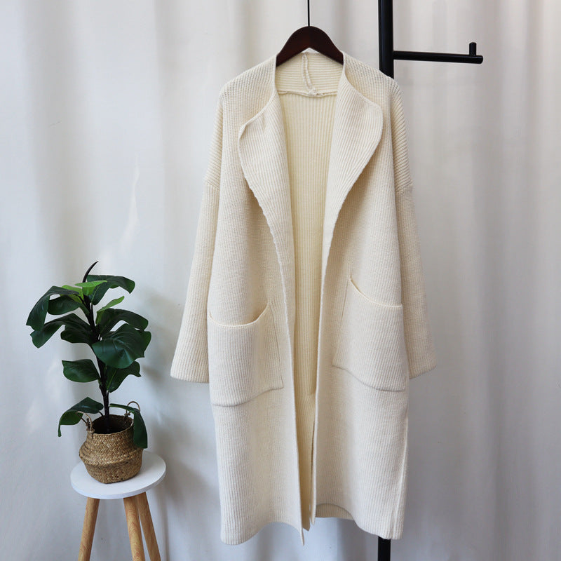 Long Knit Cardigan – Cozy Loose-Fit Knee-Length Sweater