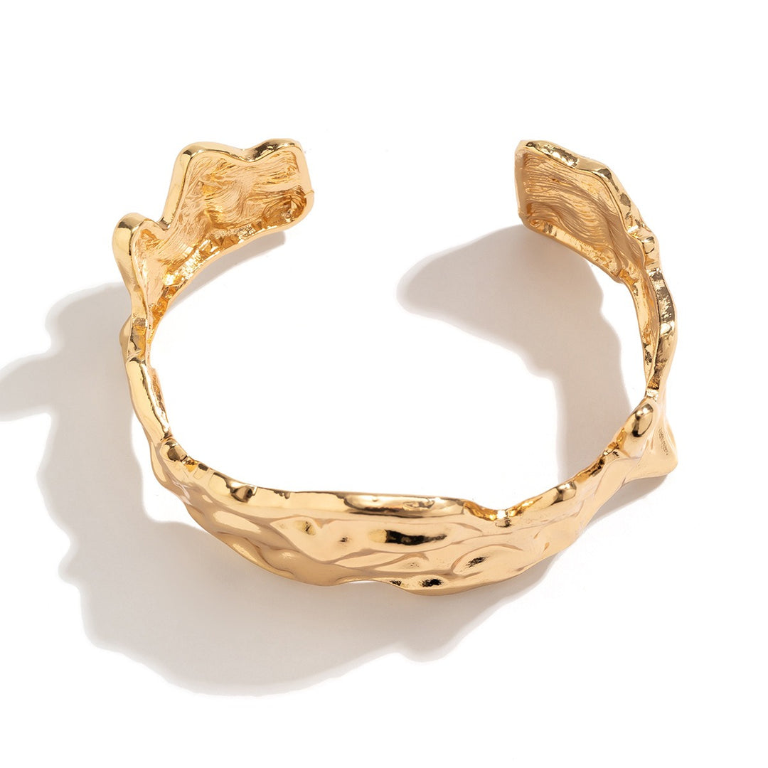 Liquid wrinkled irregular collar choker metal lava necklace