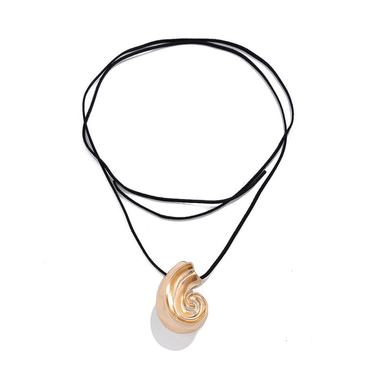 Ocean Wind Metal Thread Pendant Necklace