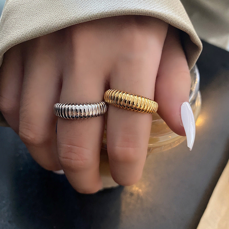 HK Spiral Texture Open Ring