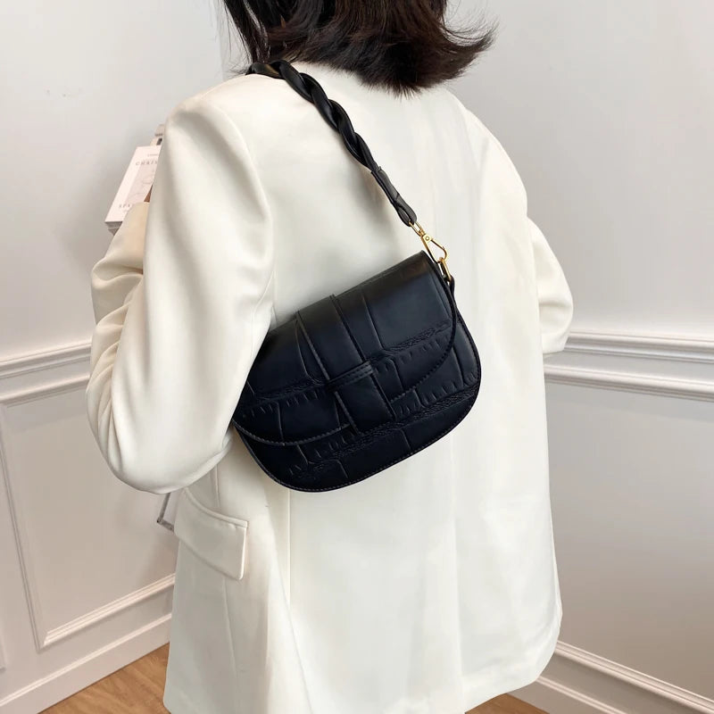 Chic Winter PU Shoulder Bag