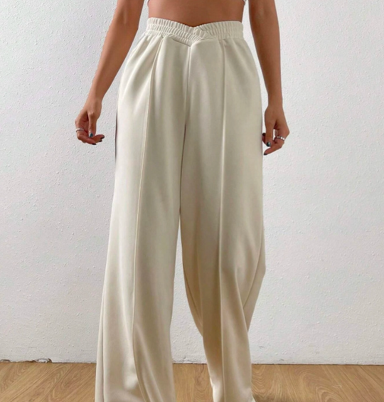 Loose Fit Solid Color Wide-Leg Lounge Pants
