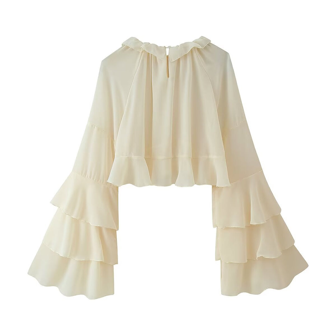Ruffled Chiffon Two-Piece Set