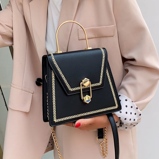 Metal Handle Chic Handbag