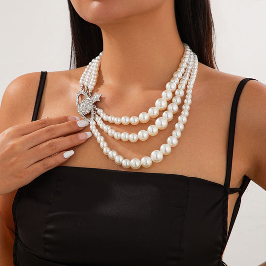 Luxe Pearl Layered Collar Necklace