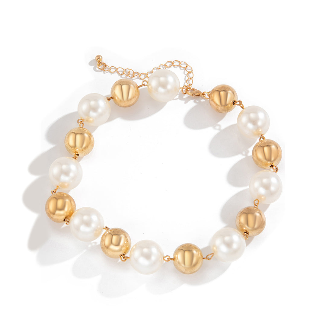 Luxe Pearl Punk Choker – Imitation Pearl Large Bead Short Necklace