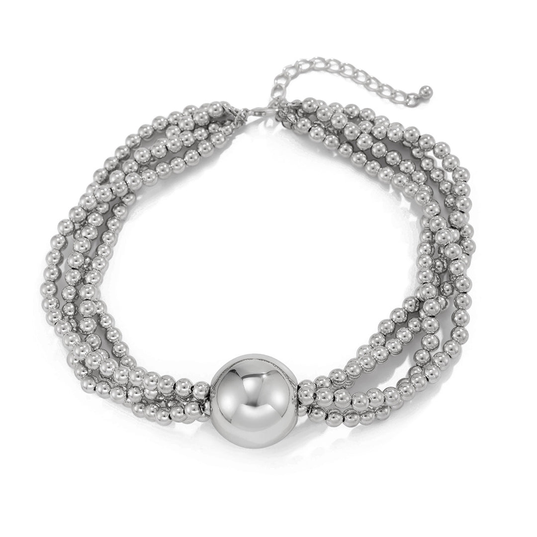 Exaggerated Round Bead Multi-Layer Pearl Necklace