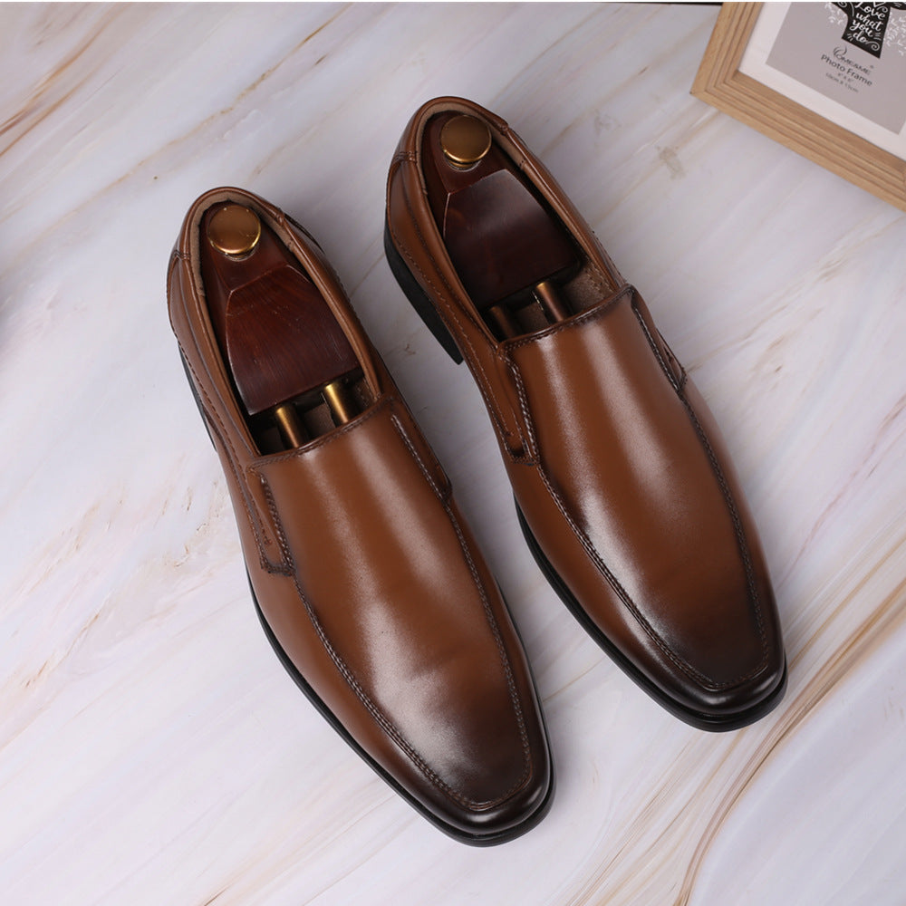 KuroSquare Polished Leather Slip-Ons – Japanese Style Men’s Shoes