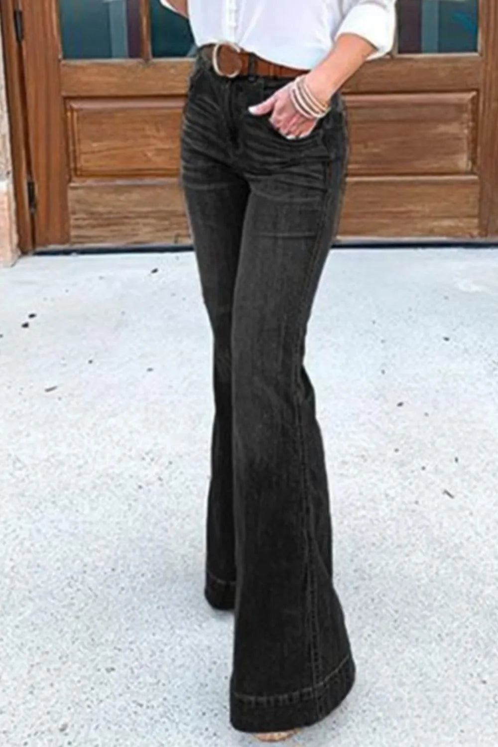 Flare Jeans with Pockets Plus Size