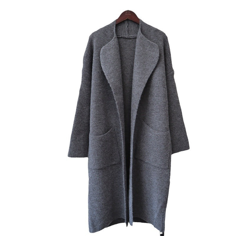 Long Knit Cardigan – Cozy Loose-Fit Knee-Length Sweater
