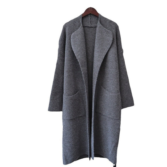 Long Knit Cardigan – Cozy Loose-Fit Knee-Length Sweater