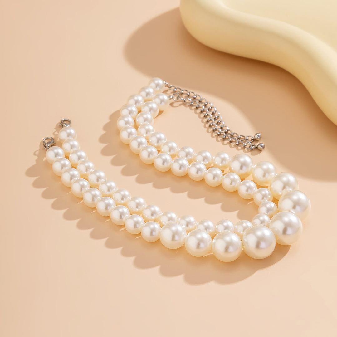 Exaggerated Pearl Multi-Layer Choker