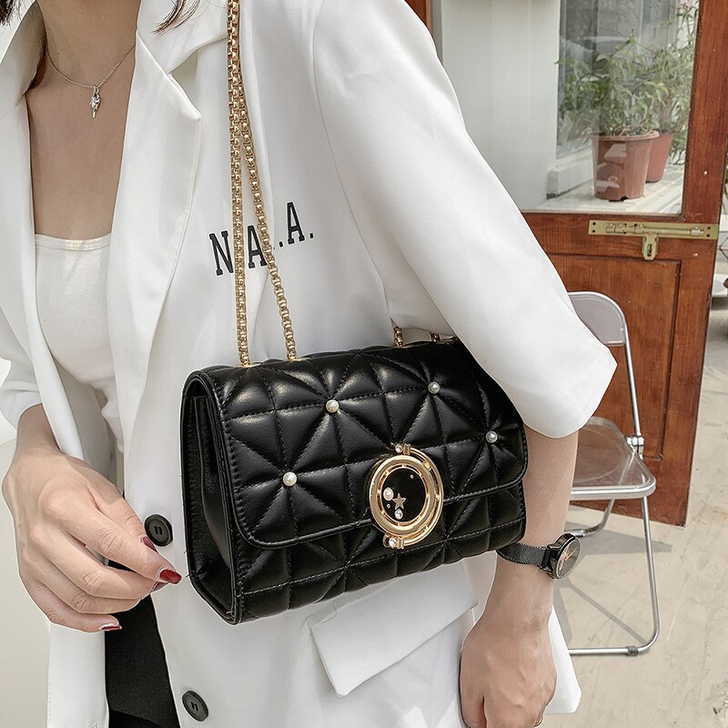 Luxe Lattice Chain Shoulder Bag