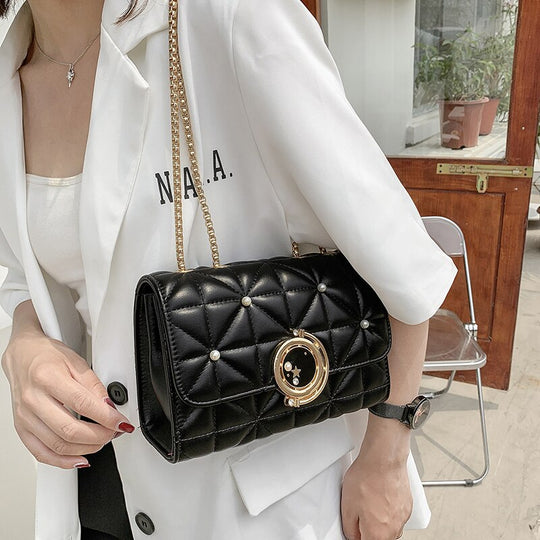 Luxe Lattice Chain Shoulder Bag
