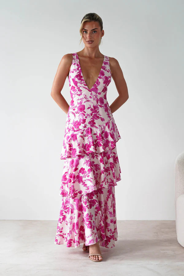 Backless Deep V-Neck Strapless Dress