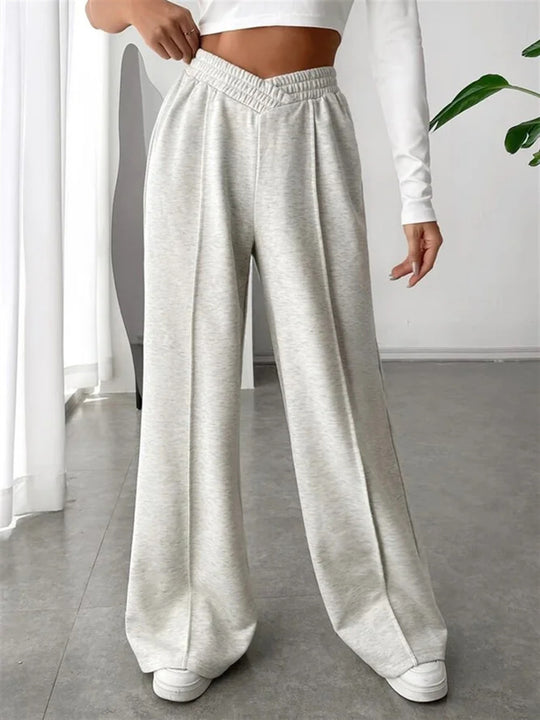 Loose Fit Solid Color Wide-Leg Lounge Pants