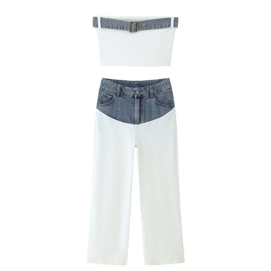 Denim Colorblock Set