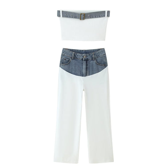 Denim Colorblock Set