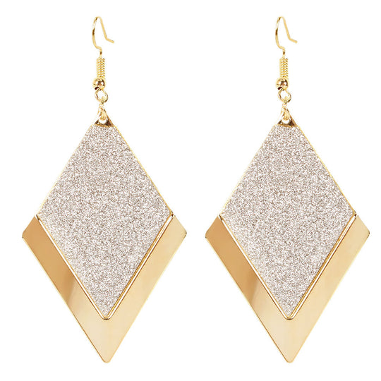 Frosted Diamond Retro Earrings