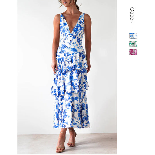 Backless Deep V-Neck Strapless Dress