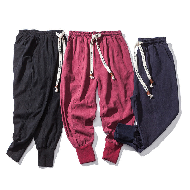 Men’s Linen Loose Bun Leg Pants