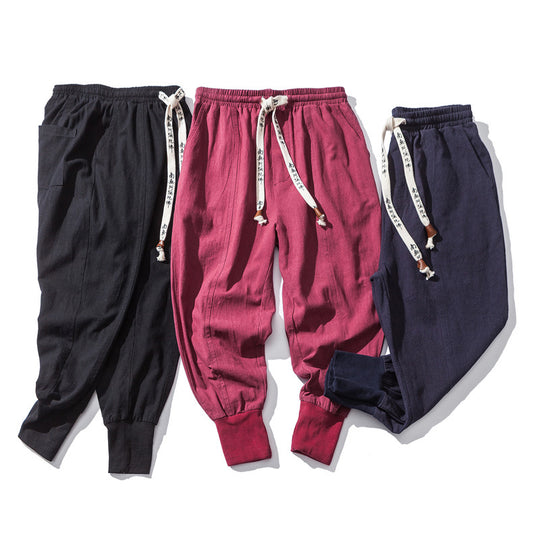 Men’s Linen Loose Bun Leg Pants