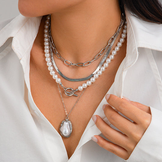 Orbit Pearl Multi-Layer Necklace