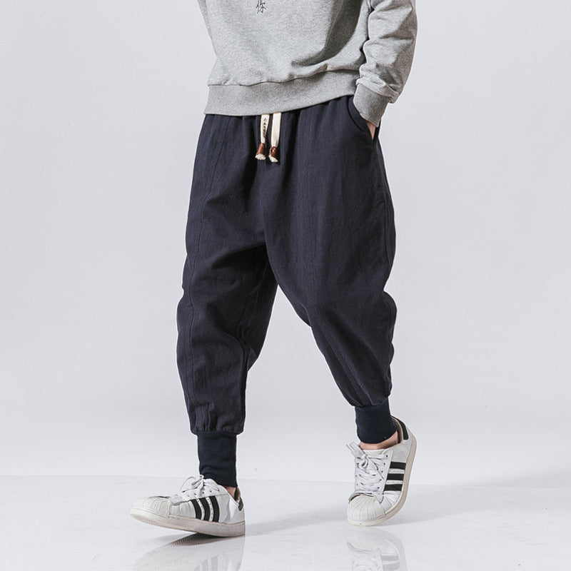 Men’s Linen Loose Bun Leg Pants