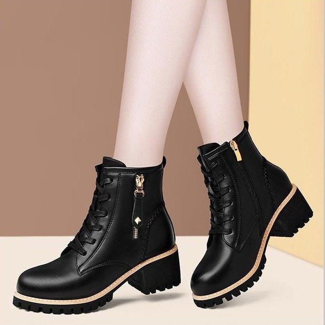 British PU Leather Martin Boots