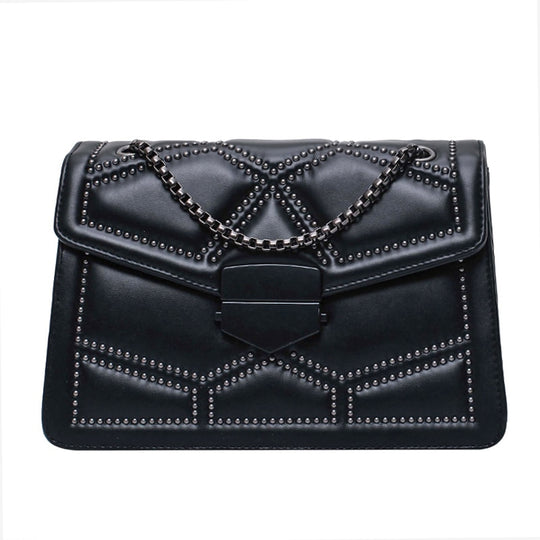 Rivet Chain Designer PU Leather Crossbody Bag