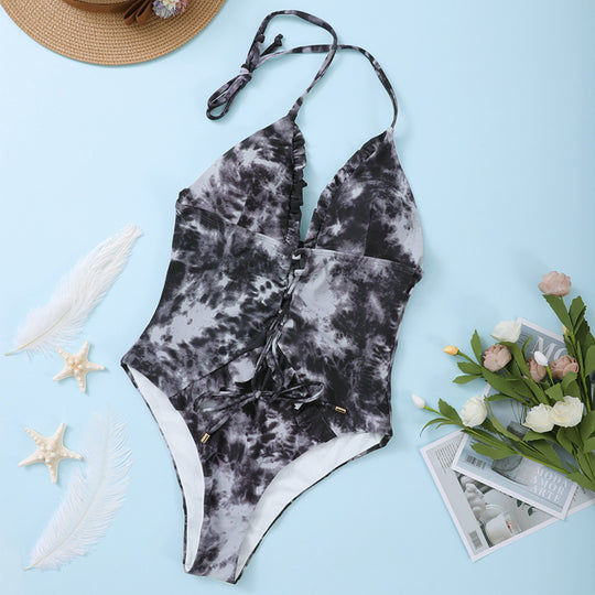 Suspender One-Piece Swimsuit
