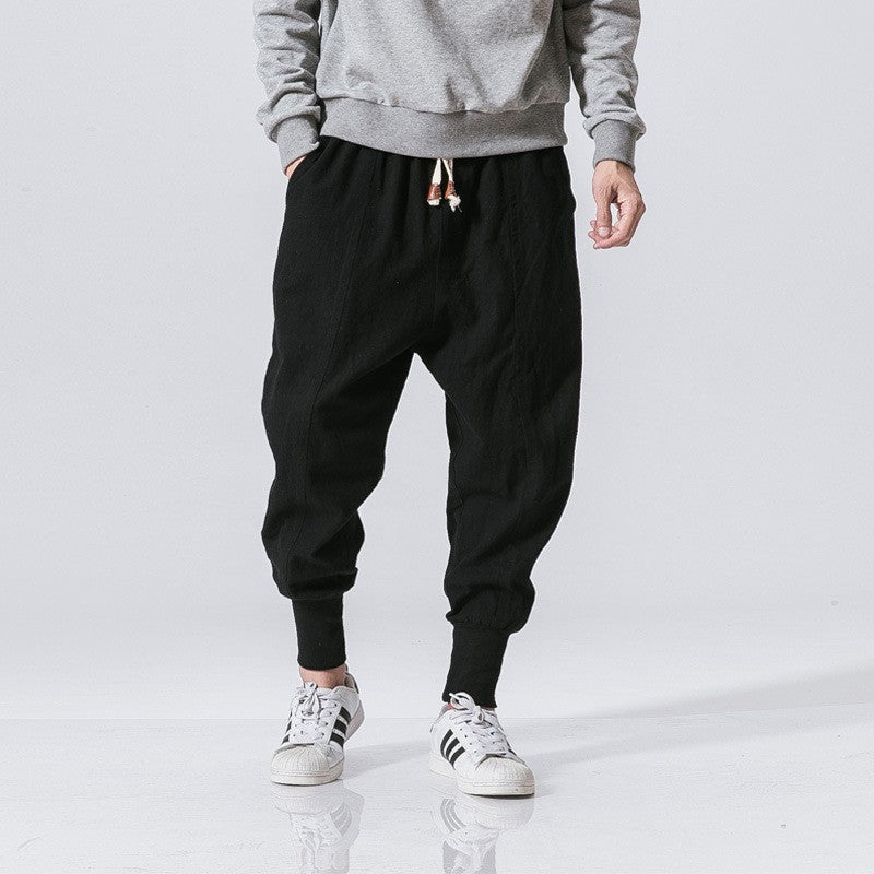 Men’s Linen Loose Bun Leg Pants