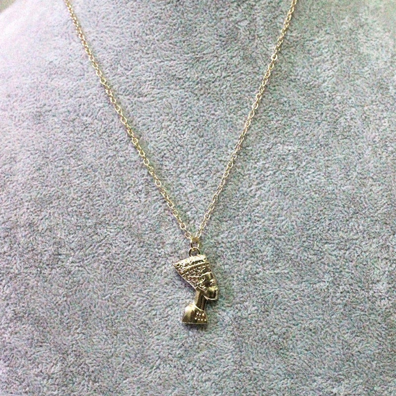 Ancient Egyptian Nefertiti Pharaoh Pendant Necklace