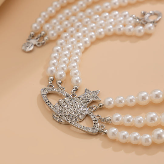 Luxe Pearl Layered Collar Necklace