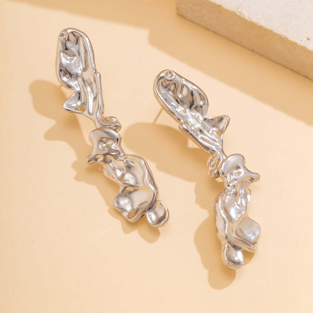 Liquid wrinkled irregular collar choker metal lava necklace