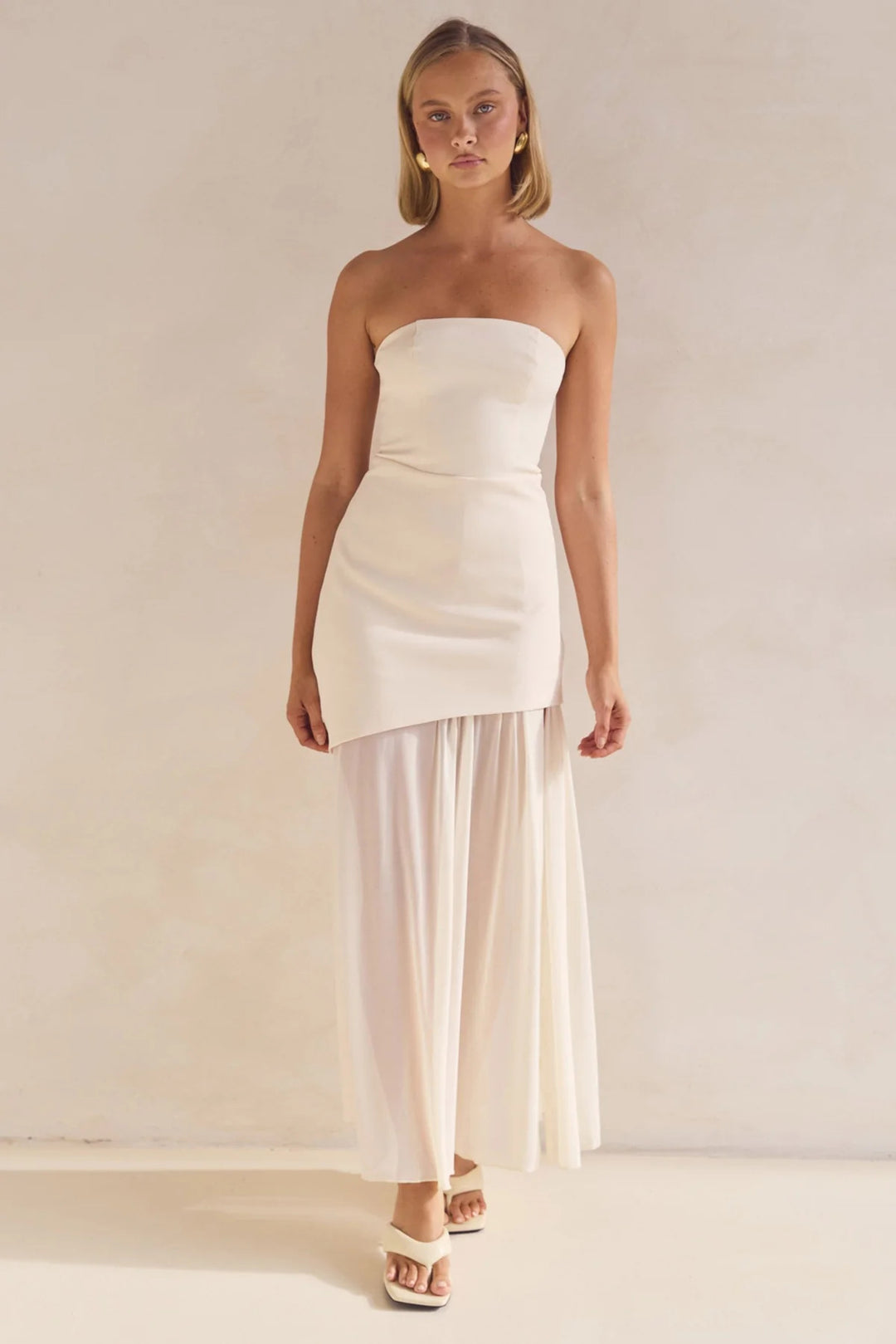 Selvera Halter Neck Spliced Maxi Dress