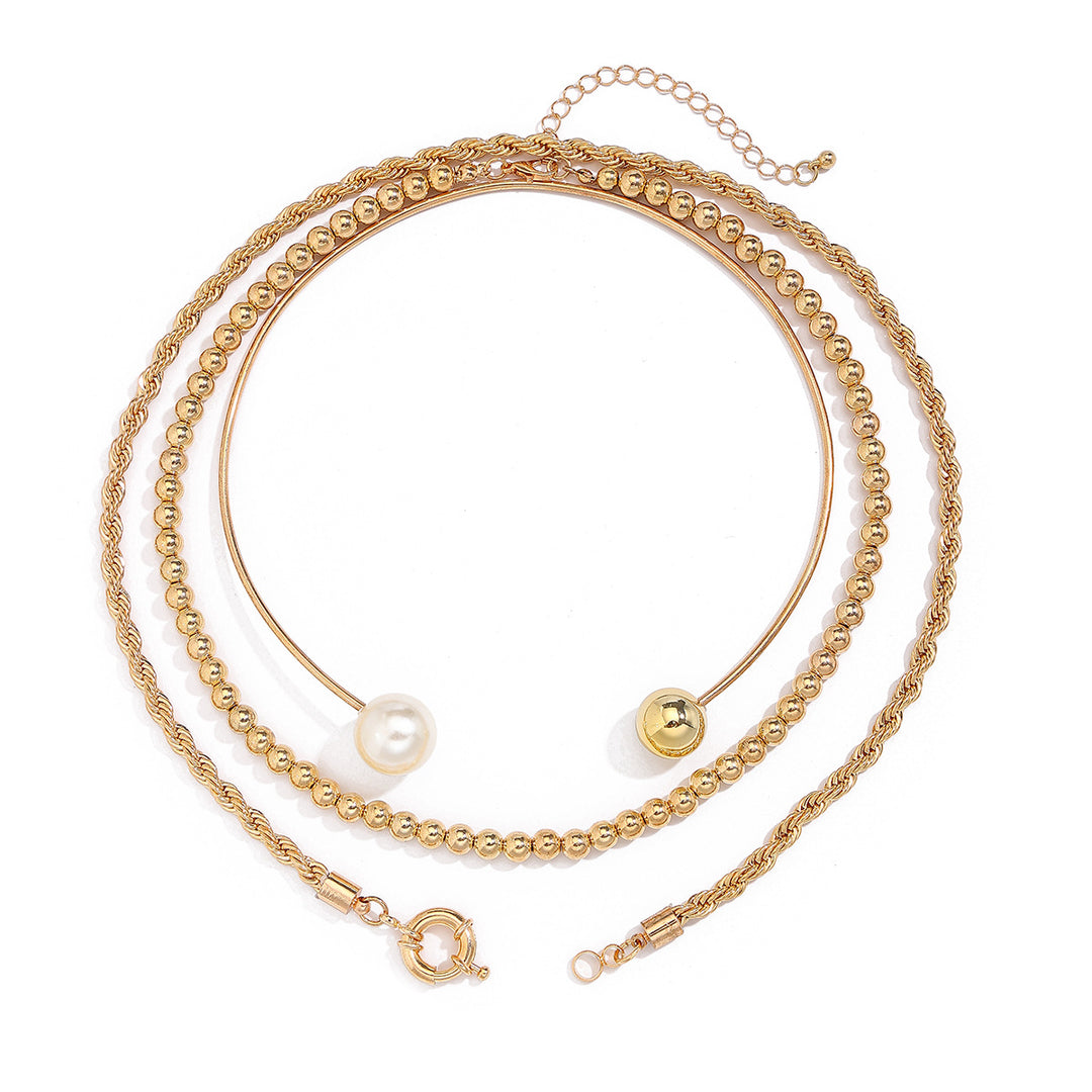 Twist & Pearl Multi-Layer Necklace