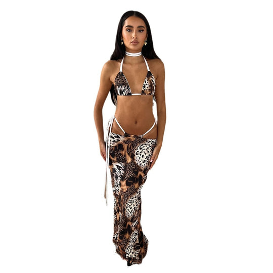 Three-Piece Bikini Set Leopard