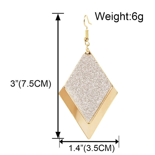 Frosted Diamond Retro Earrings